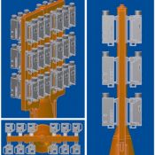 Engineers use the finalized solid model to design a tree that is optimal for the investment casting 
