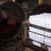 Shells are loaded into an autoclave to remove the wax from the shell.
